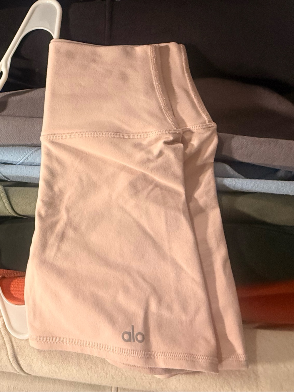 ALO Yoga Women's Light Pink High-Waist Bike Shorts